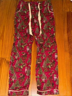 Fat Face Red Holiday Winter Pajama Pants 4